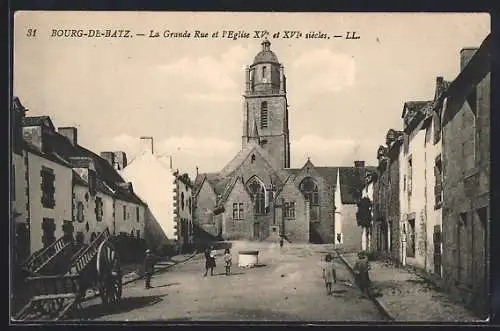 AK Bourg-de-Batz, La Grande Rue et l`Eglise