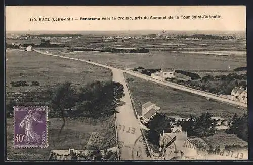 AK Batz /Loire-Inf., Panorama ves le Croisic, pirs du Sommet de la Tour Saint-Guénolé