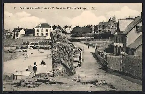 AK Bourg de Batz, Le Rocher et les Villas de la Plage