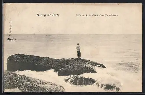 AK Bourg de Batz, Baie de Saint-Michel, Un pêcheur