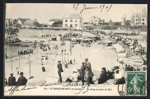 AK Le Bourg-de-Batz /Loire-Inf., La plage un jour de fête