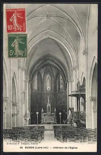 AK Oudon /Loire-Inf., Intérieur de l`Eglise