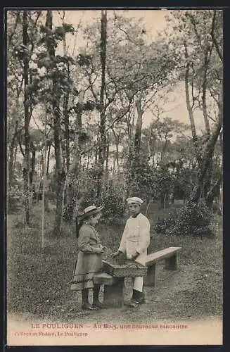 AK Le Pouliguen, Au Bois, une heureuse rencontre