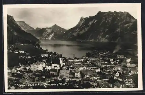 AK Ebensee a. Traunsee, Ortsansicht aus der Vogelschau