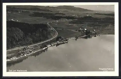 AK Zell am Wallersee, Ansicht aus der Vogelschau