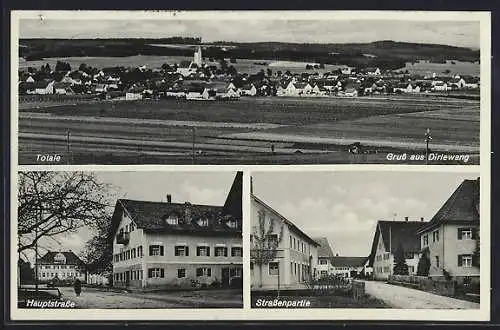 AK Dirlewang, Totalansicht, Hauptstrasse, Strassenpartie