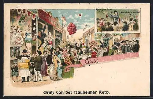 Künstler-Lithographie Bruno Bürger & Ottillie Nr. 151: Gruss vom Schützenfest, Varieté