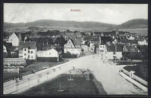 AK Aalen, Teilansicht mit Friedrichstrasse