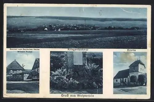 AK Wolperode /Kreis Bandersheim, Gasthof zum Deutschen Hause Wilhelm Probst, Kirche