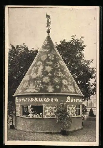 AK München, Die Deutsche Gewerbeschau 1922, Kiosk der Bärenlebkuchenfabrik Gebrüder Schmidt