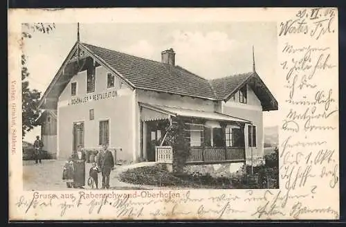 AK Oberhofen am Irrsee, Rabenschwand, Restauration J. Schönauer mit Veranda