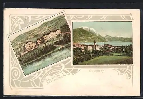 Lithographie Gmunden, Sanatorium und Kurhotel