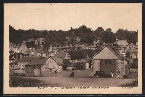 AK Noizay, La Rochère, Habitations dans le rocher