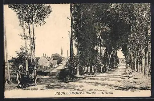 AK Neuilé-Pont-Pierre, L`Arche et route bordée d`arbres