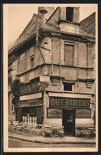 AK Langeais, Maison de Rabelais avec le Café Rabelais