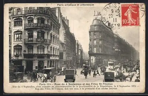 AK Paris, Rues du 4 Septembre et des Filles St-Thomas