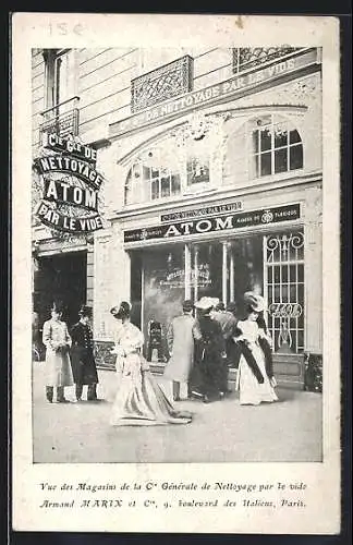 AK Paris, Vue des Magasins de la Cie. Générale de Nettoyage par le vide Armand Marix & Cie.