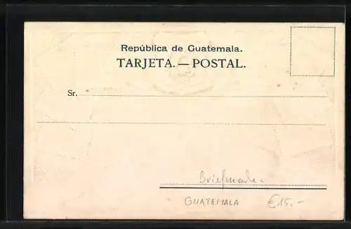 AK Guatemala, Briefmarken aus Guatemala mit Wappen