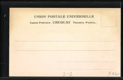 Lithographie Briefmarken von Uruguay und Wappen