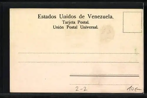 Lithographie Venezuela, Briefmarken und Wappen mit Füllhörnern