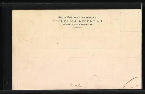 AK Argentinische Briefmarken mit Wappen