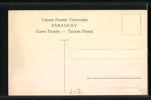 AK Briefmarken aus Paraguay mit Fahnen und Wappen