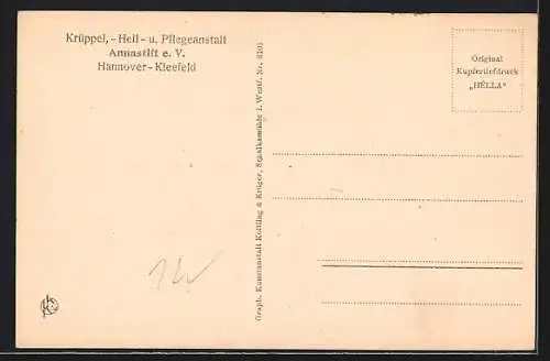 AK Hannover-Kleefeld, Krüppel-, Heil- und Pflegeanstalt Annastift e. V., Tanzsaal, Innenansicht