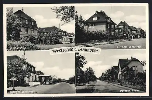 AK Westerfeld / Hannover, Göttinger Landstrasse mit Esso-Tankstelle, Deveser Landstrasse