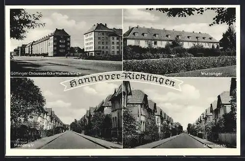 AK Hannover-Ricklingen, Göttinger Chaussee Ecke Wallensteinstr., Wullanger, Schnabelstrasse, Menzelstrasse