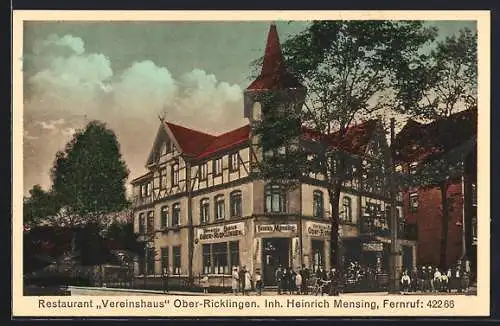 AK Ober-Ricklingen, Leute vorm Restaurant Vereinshaus