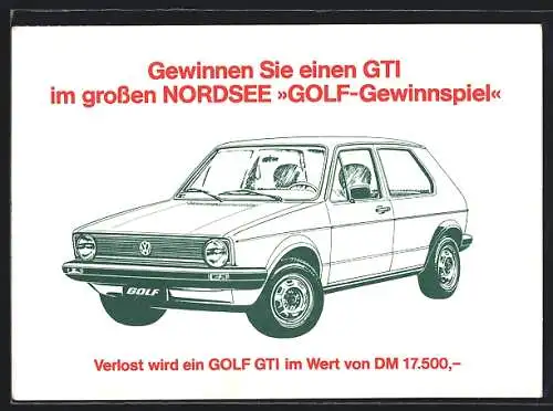 AK Auto Golf GTI, zu gewinnen im grossen Nordsee Golf-Gewinnspiel