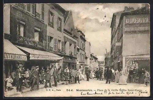 AK Paris-Montmartre, Place de la vieille Église Saint-Pierre