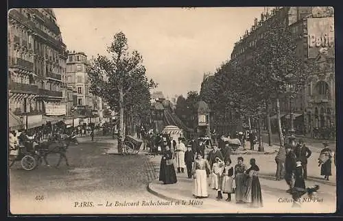 AK Paris, Le Boulevard Rochechouart et le Metro