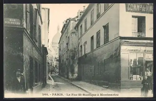 AK Paris, La Rue St-Rustique a Montmartre