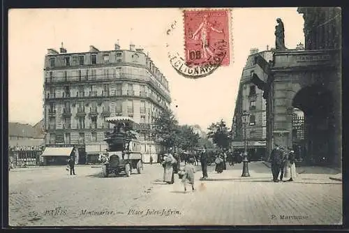 AK Paris, MontmartrePlace Jules-Joffrin