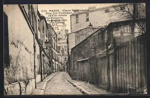 AK Paris, Vieux Montmartre, Rue Ste-Rustique