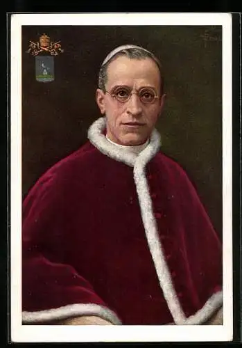 AK Papst Pius XII. mit Brille und Pileolus