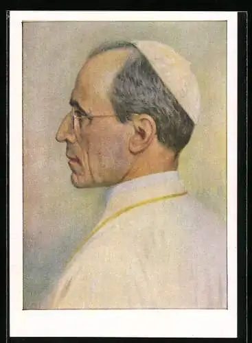 AK Papst Pius XII. im Profil