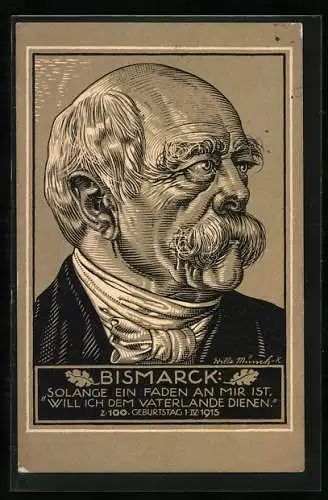 Künstler-AK Otto von Bismarck im Portrait