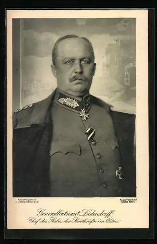 AK Generalleutnant Erich Ludendorff, Stabschef der Streitkräfte im Osten in Uniform