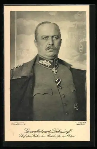 AK Generalleutnant Erich Ludendorff, Stabschef der Streitkräfte im Osten in Uniform