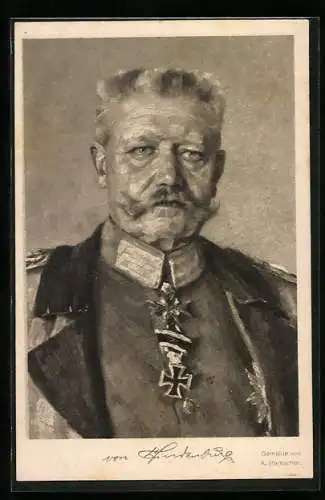 AK Paul von Hindenburg in Uniform mit Orden