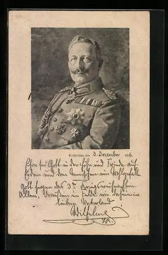 AK Portrait und Zitat von Kaiser Wilhelm II.