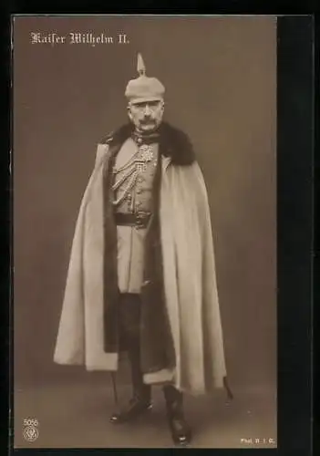 AK Kaiser Wilhelm II. mit Pickelhaube