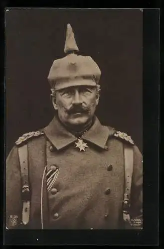 AK Kaiser Wilhelm II. in Feldgrau mit Pickelhaube