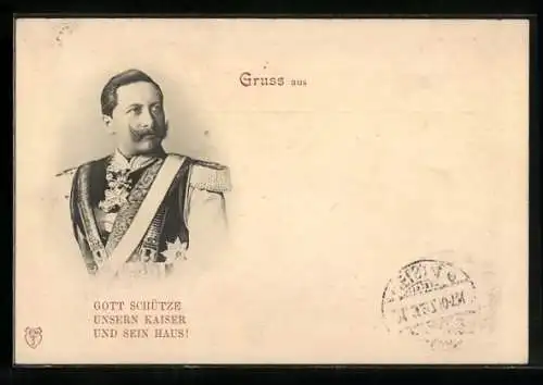 AK Kaiser Wilhelm II. in Uniform mit Orden