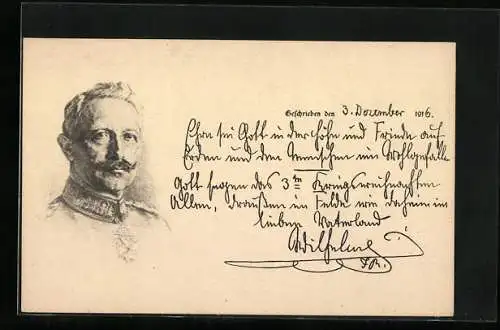 Künstler-AK Portrait von Kaiser Wilhelm II.