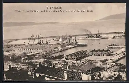 AK Gibraltar, View of the Harbour and the British, American and Russian fleets