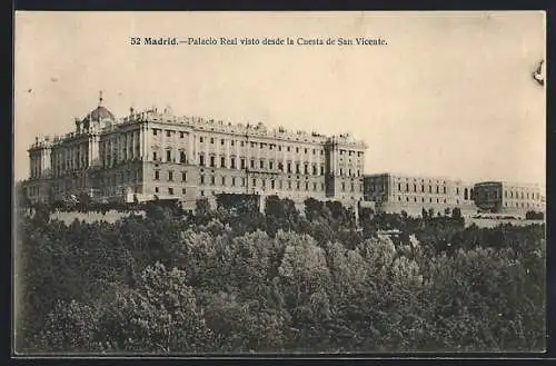 AK Madrid, Palacio Real visto desde la Cuesta de San Vicente