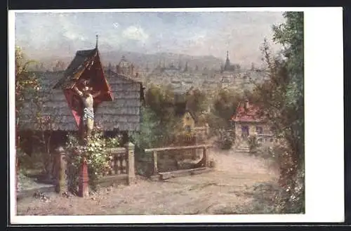 Künstler-AK Brüder Kohn (B.K.W.I) Nr. 908-16: Wien, Blick von der Terrasse des Künstlers A. Ferraris